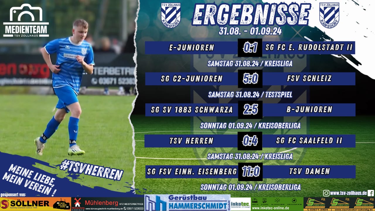 Wochenend-Ergebnisse 30.08. - 31.08. 