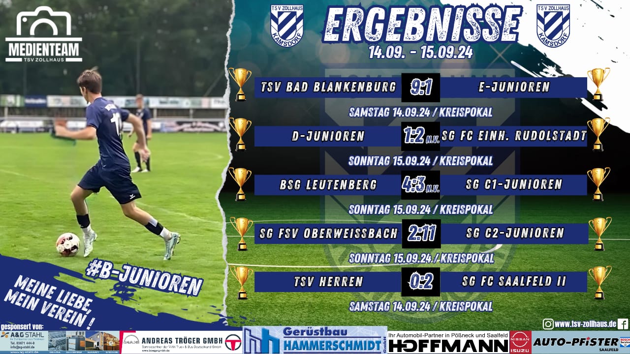 Wochenend-Ergebnisse 14.09. - 15.09. 